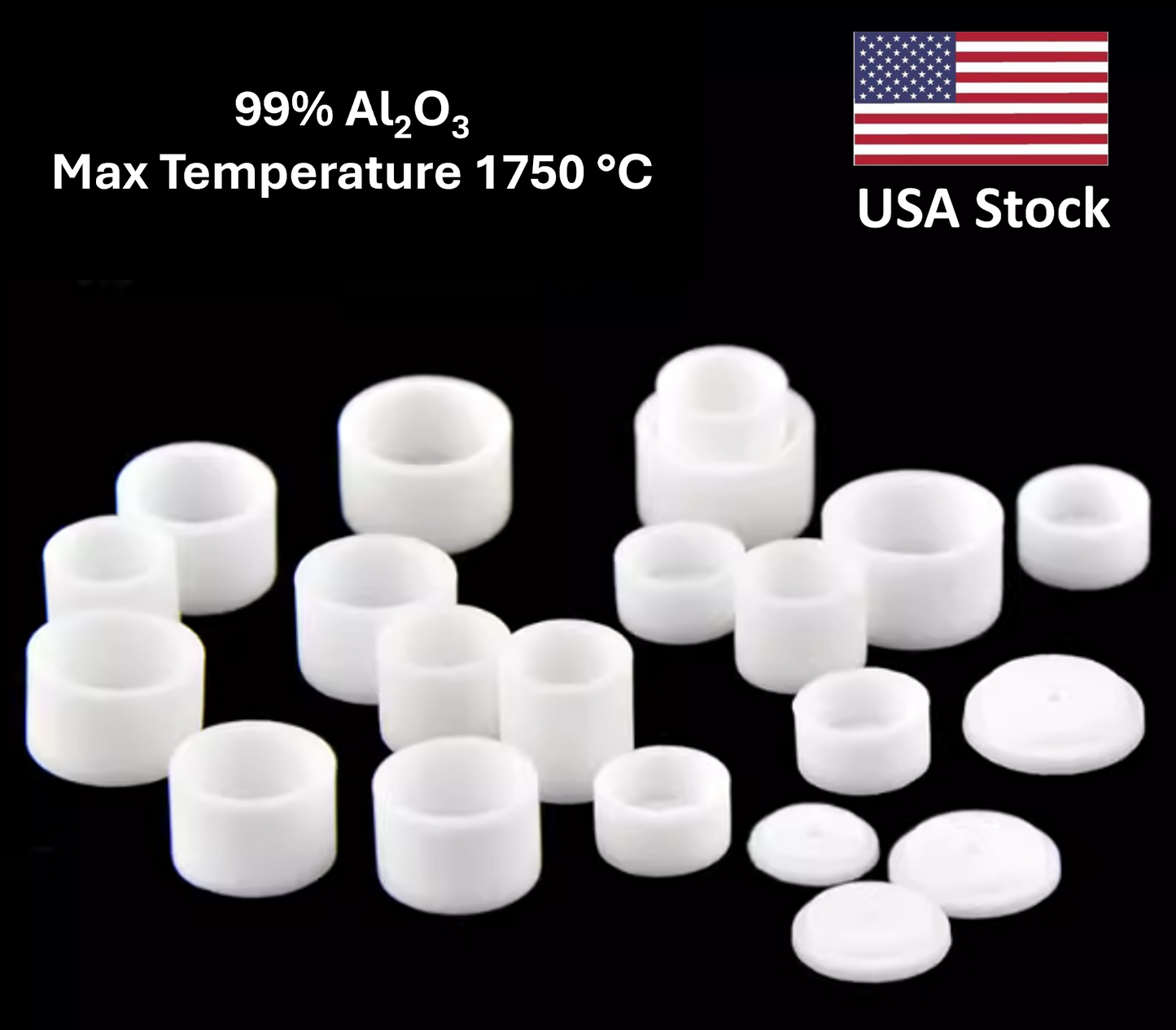 Pkg of 10 Alumina Crucibles for Thermal Analysis with lid