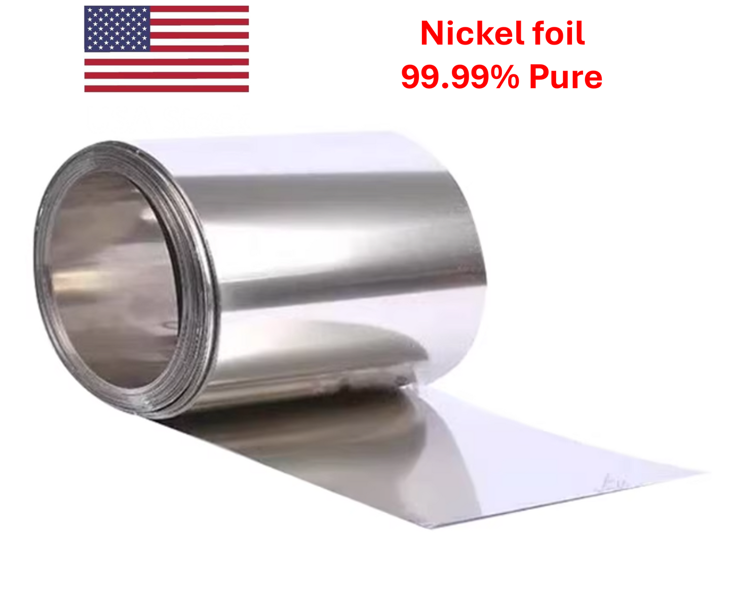 High Purity Nickel Foil Ni Research Grade 99.99% Pure 3.3ft in Length