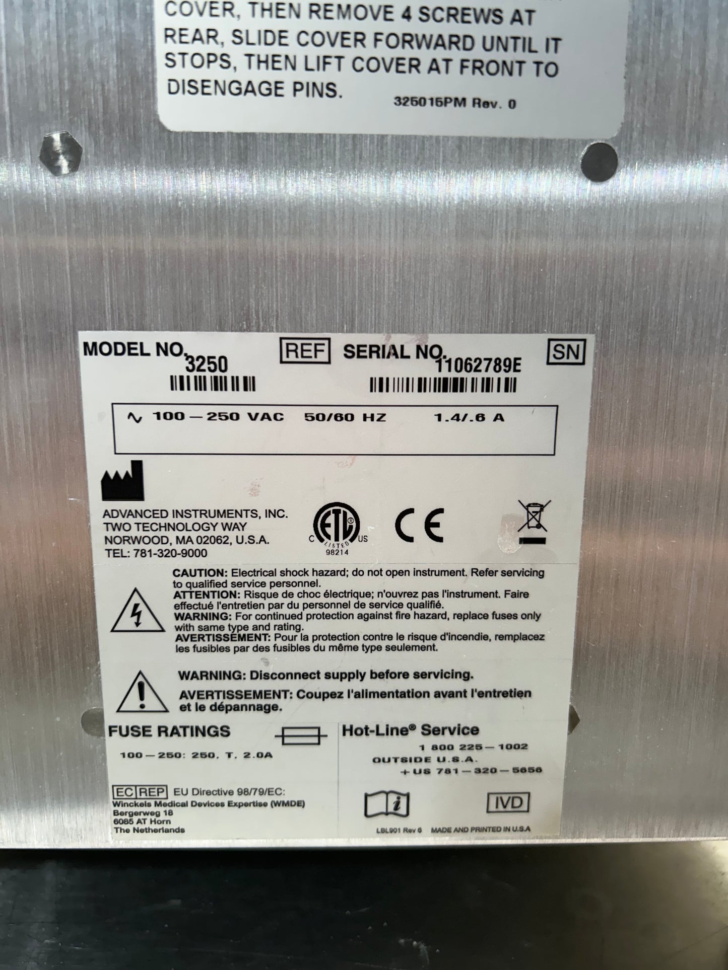 Advanced Instruments Model 3250 Single-Sample Osmometer
