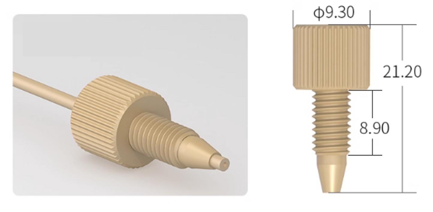 Pack of 10 Fittings for HPLC PEEK finger-tight Fitting 1/16''