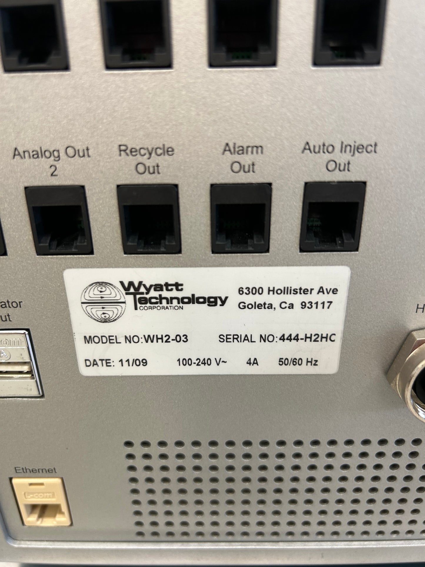 Wyatt Tech WH2-03 Dawn Heleos-II Multi-Angle Light Scattering (MALS) Photometer