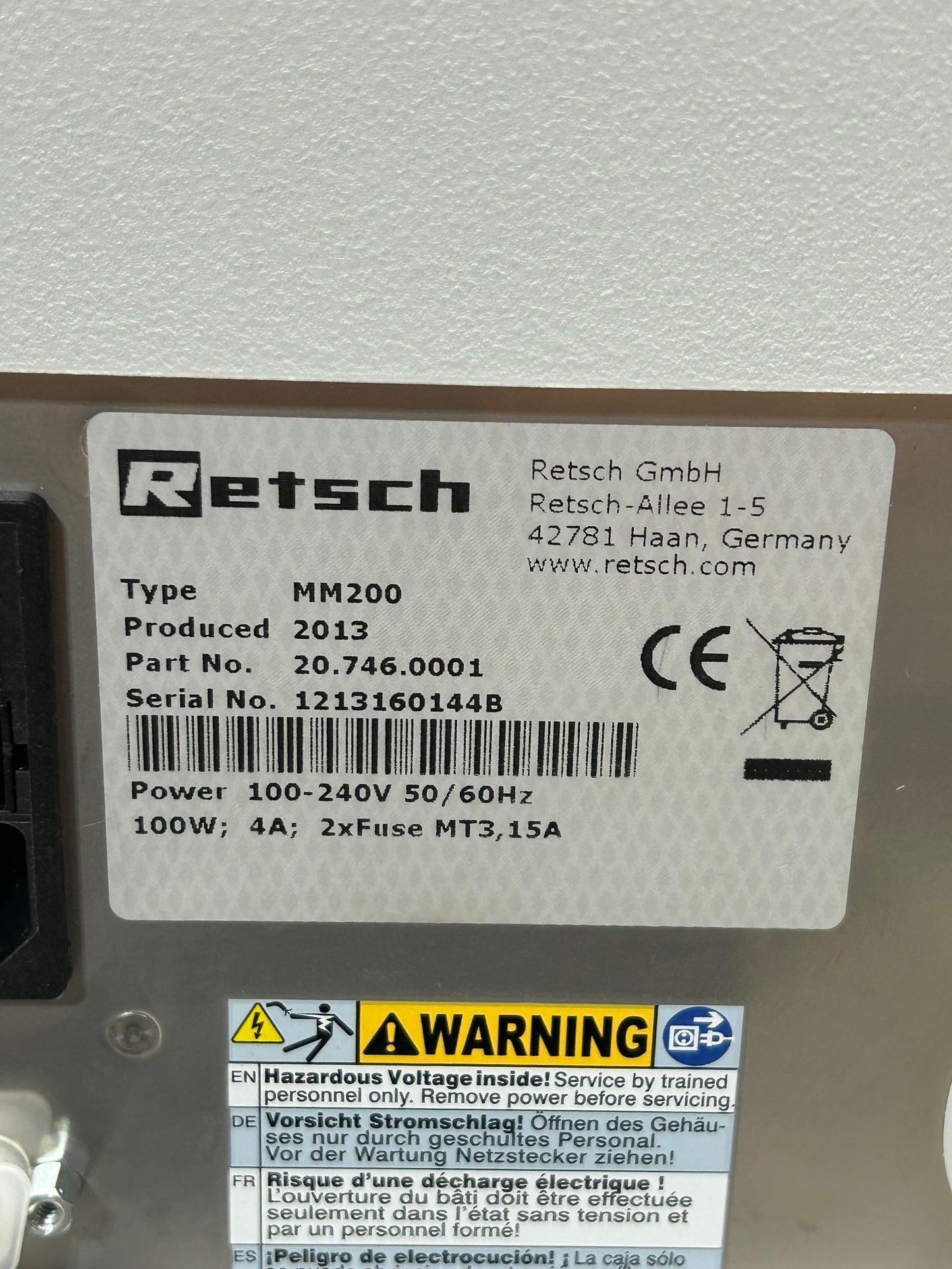 Retsch MM400 Mixer Mill