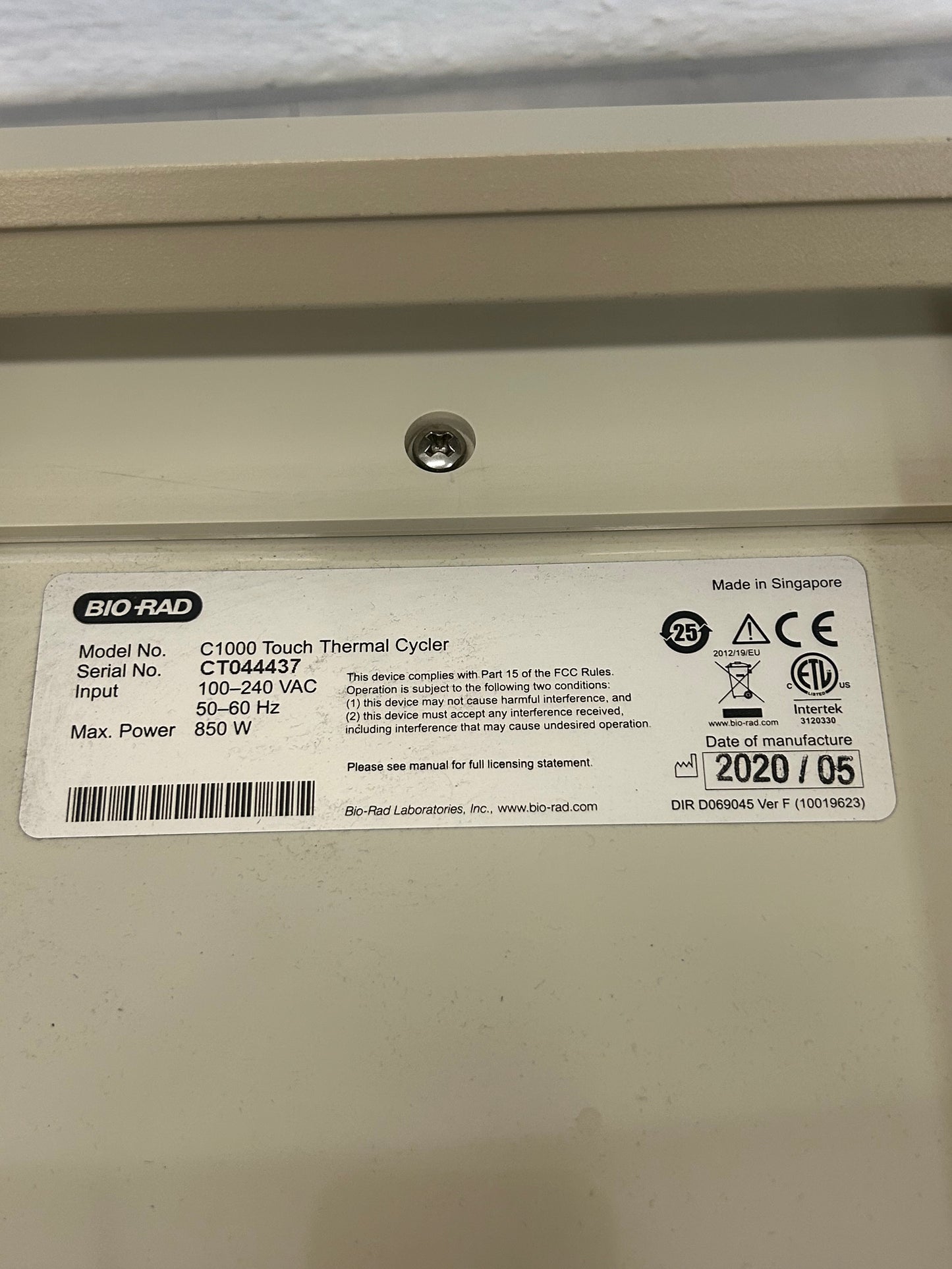 Bio Rad CFX384 Touch Real-Time PCR Detection System DOM2020 Unit 2