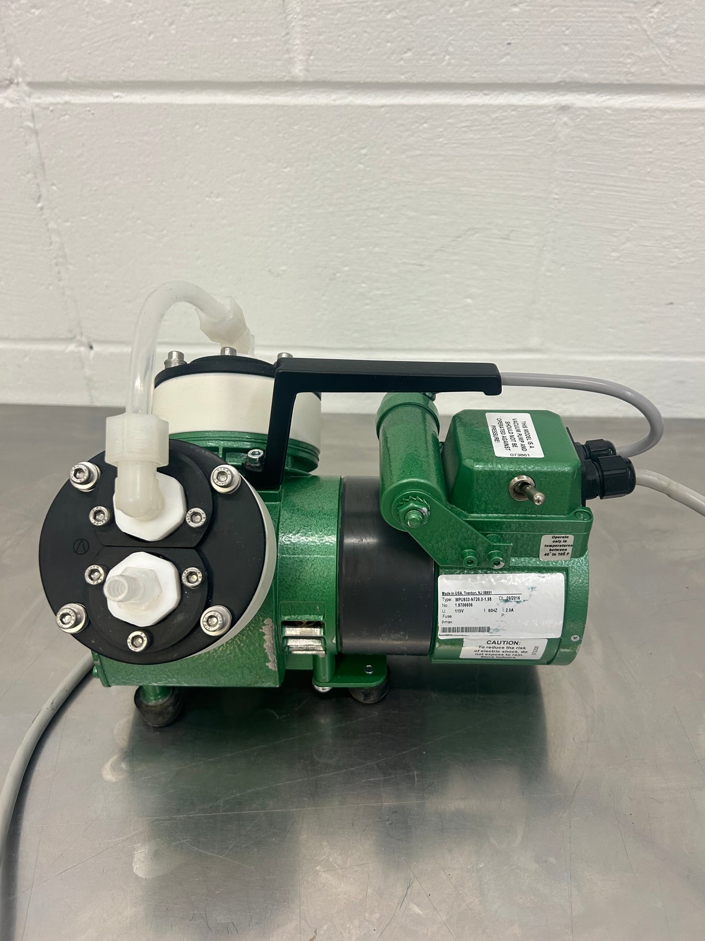 Chemglass CG-4812-30 PTFE Diaphragm Vacuum Pump