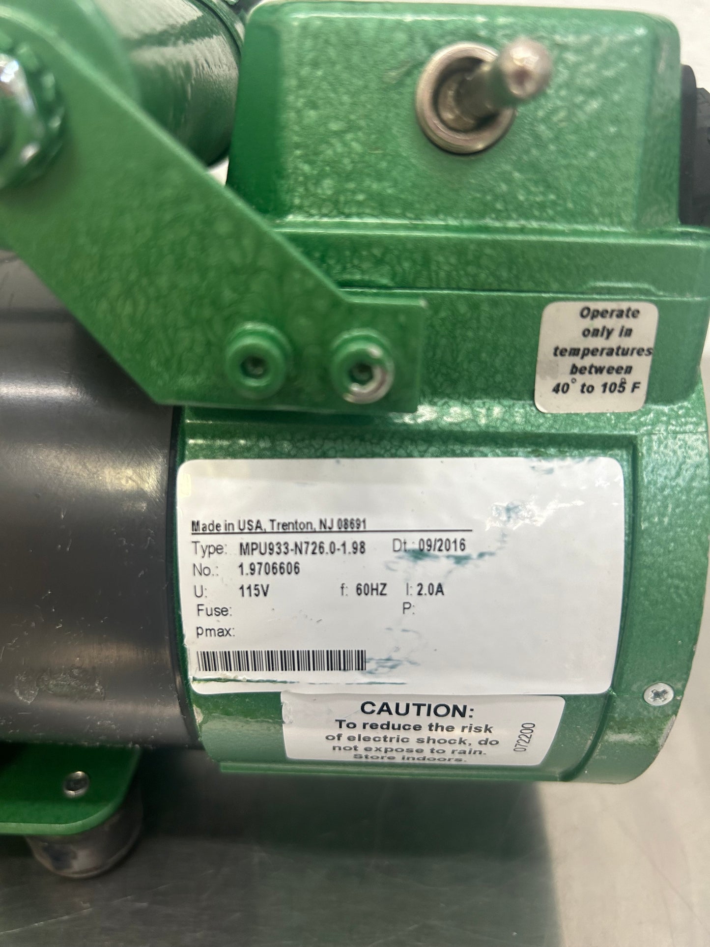 Chemglass CG-4812-30 PTFE Diaphragm Vacuum Pump