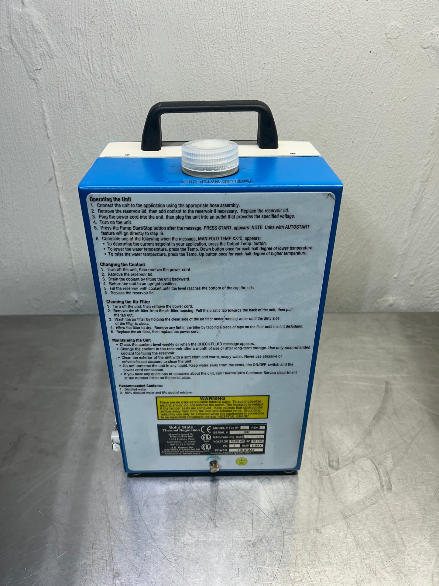 ThermoTek Solid State Recirculating Chiller T-251p-2