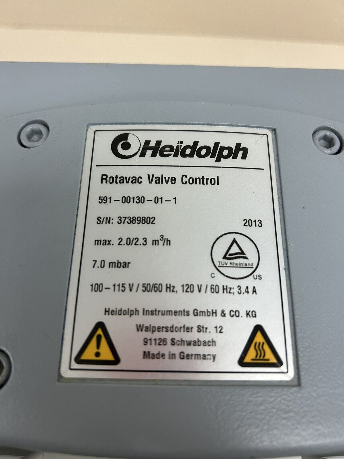 Heidolph Rotavac Valve Control Chemical Resistant Diaphragm Vacuum Pump