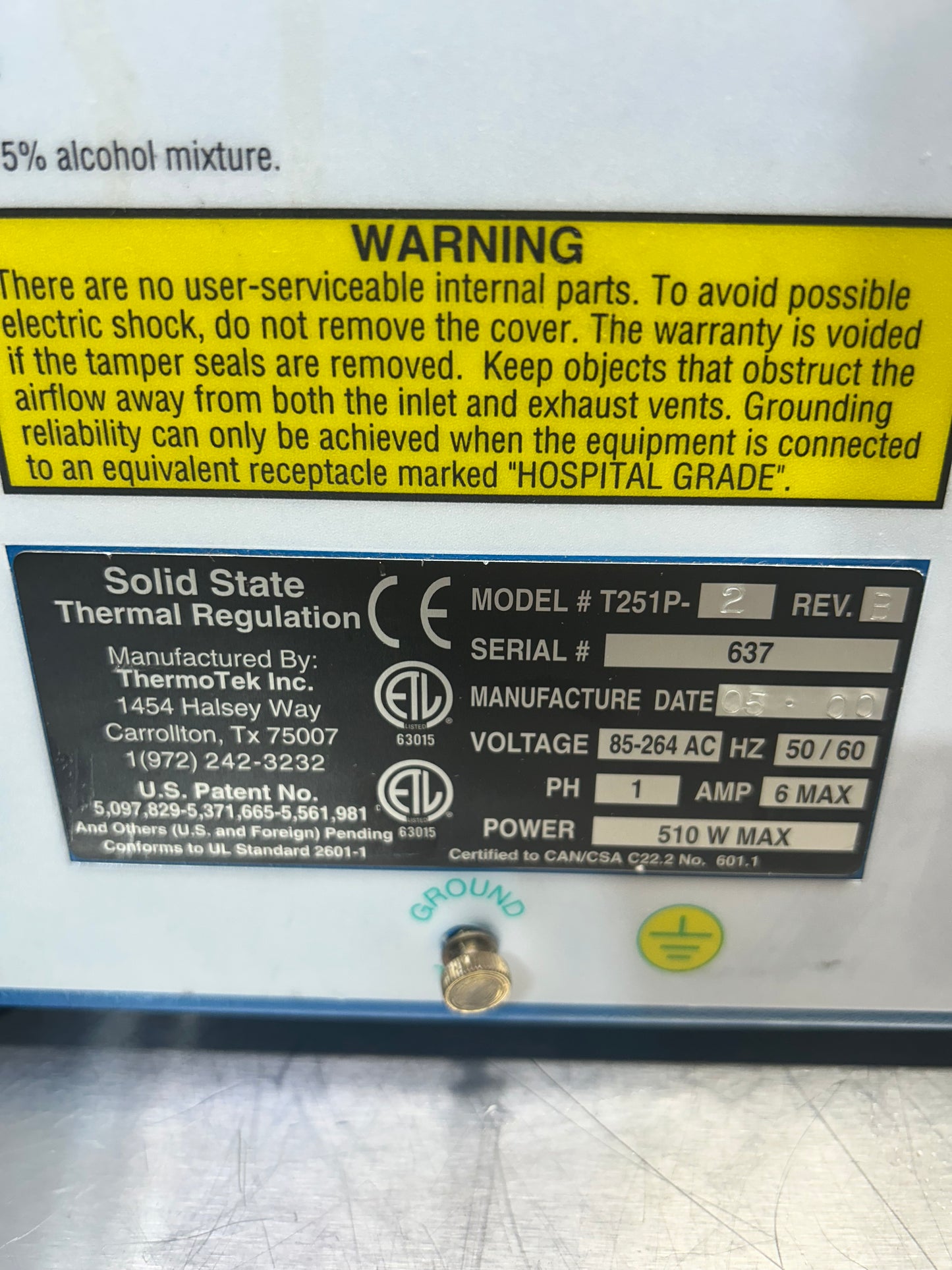 ThermoTek Solid State Recirculating Chiller T-251p-2