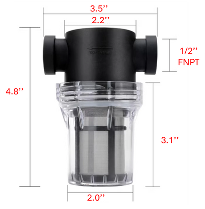 In-Line Strainer with 40 Mesh SS304 Filter Screen Female NPT connection