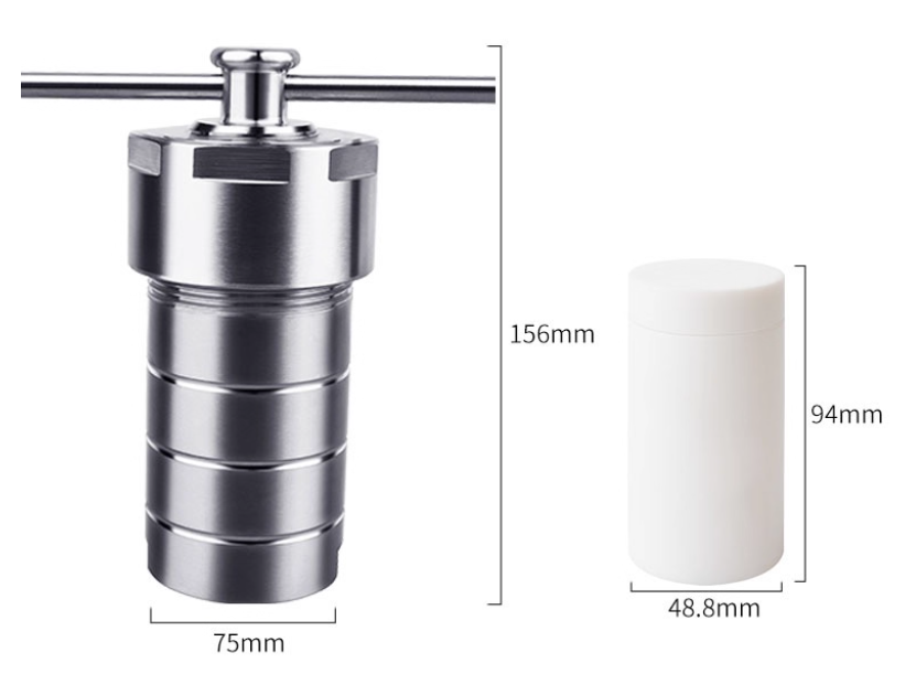 Hydrothermal Synthesis Autoclave Reactor PTFE Lined Chamber Vessel 50ml to 500ml