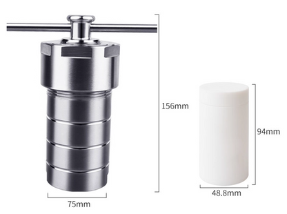 Hydrothermal Synthesis Autoclave Reactor PTFE Lined Chamber Vessel 50ml to 500ml