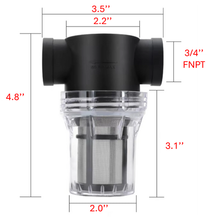 In-Line Strainer with 40 Mesh SS304 Filter Screen Female NPT connection