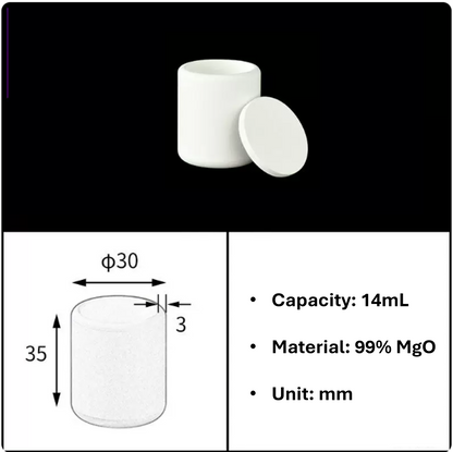 Magnesium Oxide Cylindrical Crucible 99% MgO