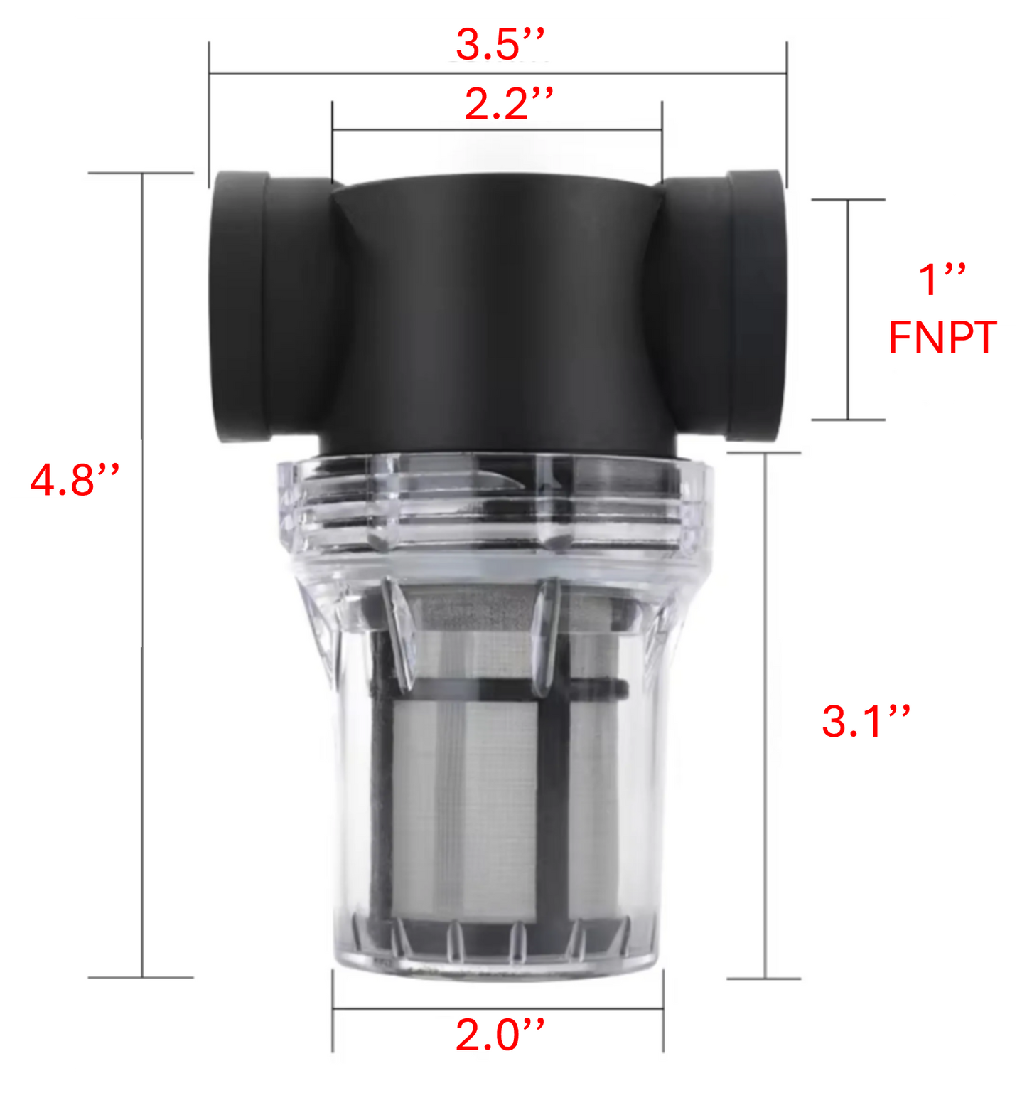 In-Line Strainer with 40 Mesh SS304 Filter Screen Female NPT connection