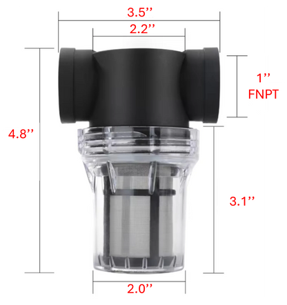 In-Line Strainer with 40 Mesh SS304 Filter Screen Female NPT connection