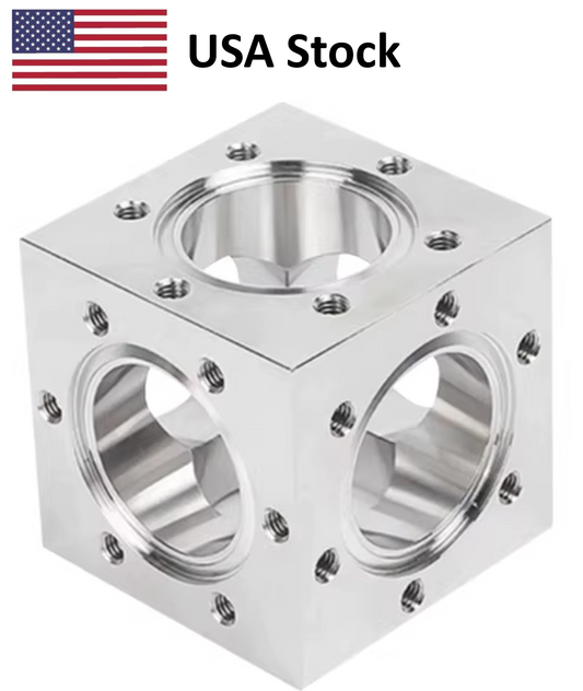 CF16 CF35 CF63 CF100 Conflat Flange 6-Way Cube UHV SS304