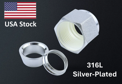 Pack of 10 Swagelok-Style Compression Fitting Nuts and Ferrules Set