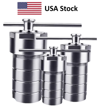 Hydrothermal Synthesis Autoclave Reactor PTFE Lined Chamber Vessel 50ml to 500ml