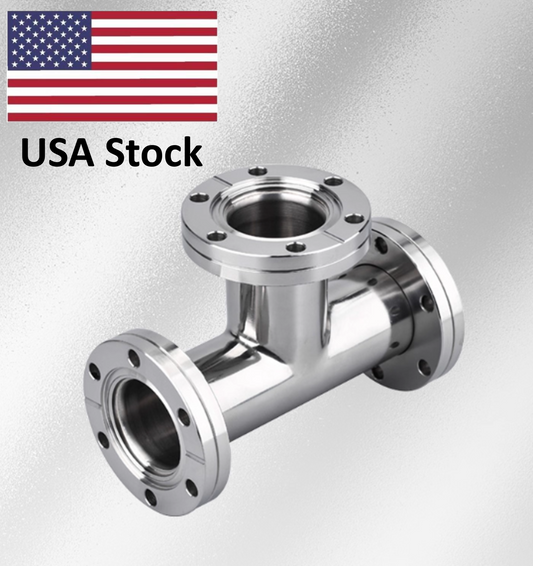Conflat CF16/35 Tee Fitting 2 Rotatable 1 Fixed Flange High Vacuum SS304