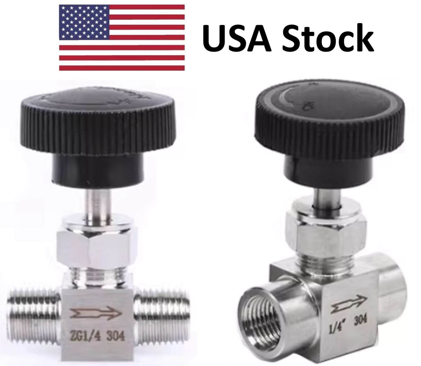 Needle Valve 316 NPT Connection 1/8 to 1/2