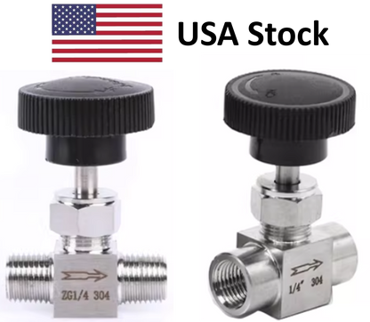 Needle Valve 316 NPT Connection 1/8 to 1/2