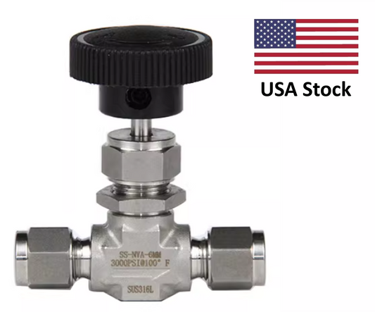 Needle Valve 316L Swagelok-Type Connection 1/8'' to 1/2'' Tube Size