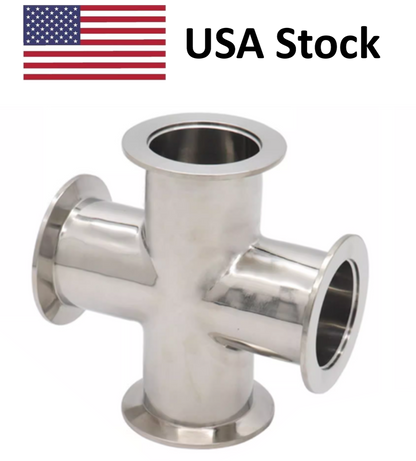KF Flange 4-Way Cross Vacuum Fitting KF16 to KF50 SS304