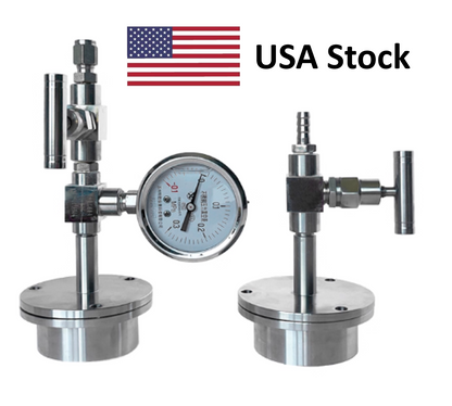 Vacuum Sealing Assembly for Tube Furnace with Valve and Vacuum Gauge