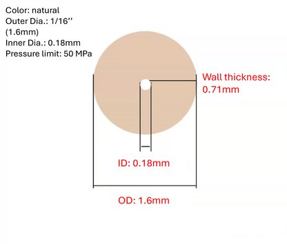 PEEK tubing Chromatography HPLC 1/16'' OD Length 1 meter