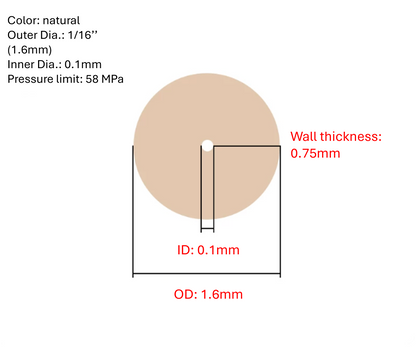 PEEK tubing Chromatography HPLC 1/16'' OD Length 1 meter