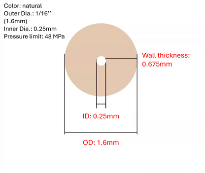 PEEK tubing Chromatography HPLC 1/16'' OD Length 1 meter