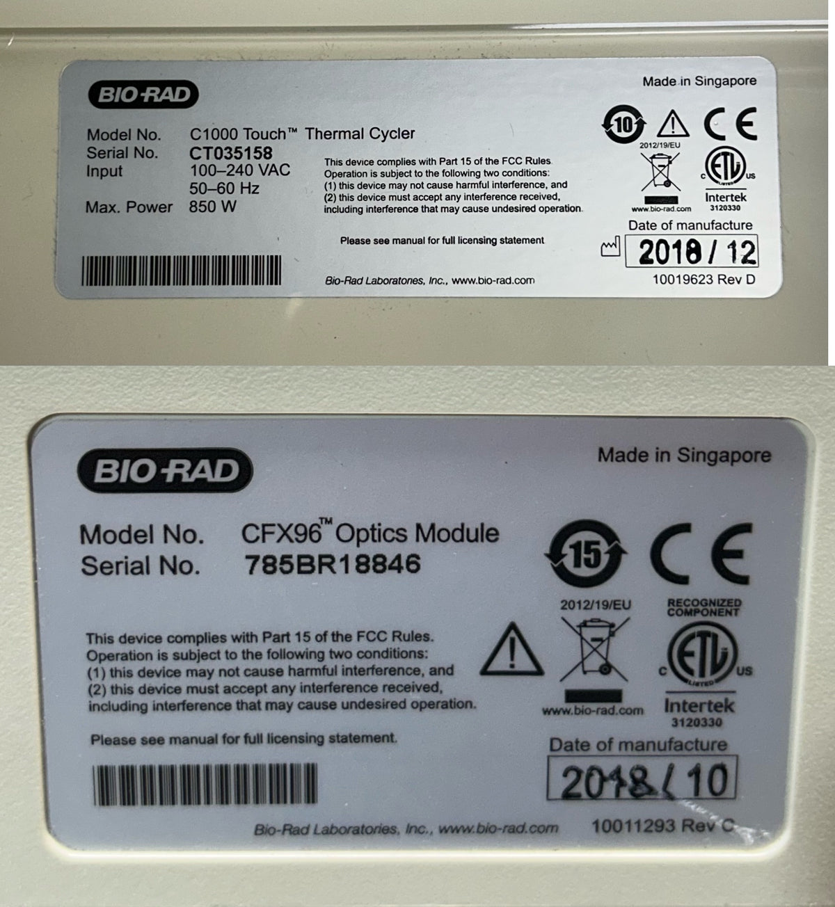 Bio Rad C1000 CFX96 Optics Module Laptop w/ CFX Maestro