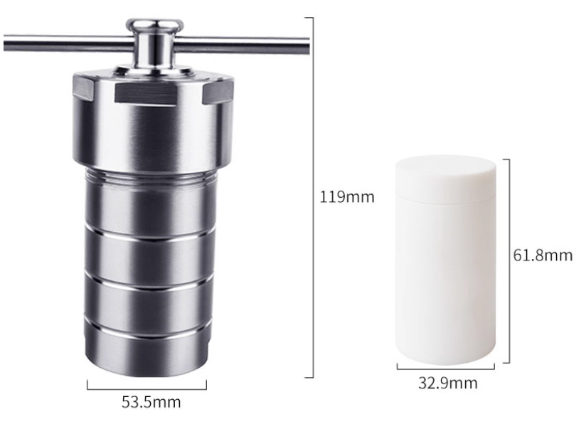 Hydrothermal Synthesis Autoclave Reactor PTFE Lined Chamber Vessel 50ml to 500ml