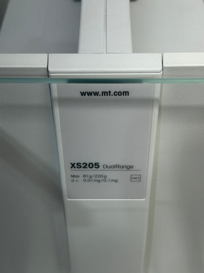 Mettler Toledo XS205DU Analytical Balance Readability 0.01 mg