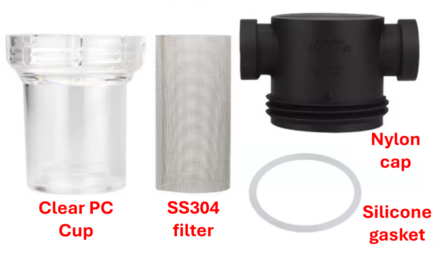 In-Line Strainer with 40 Mesh SS304 Filter Screen Female NPT connection