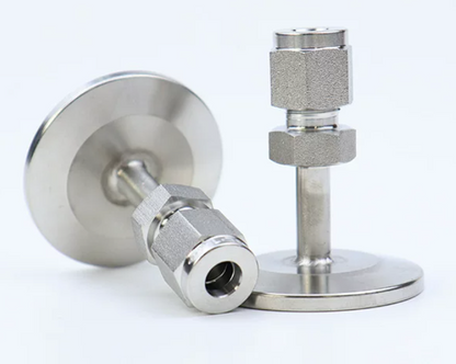 KF Flange to double ferrule compression Swagelok type fittings