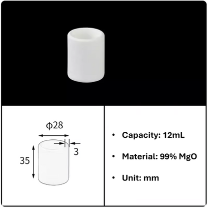 Magnesium Oxide Cylindrical Crucible 99% MgO