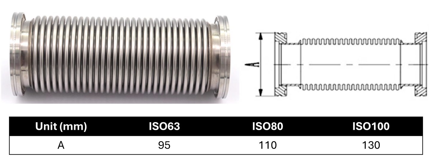 ISO63/80/100 Vacuum Flexible Bellows Hose