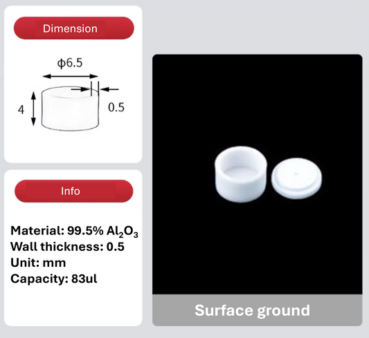 Pkg of 10 Alumina Crucibles for Thermal Analysis with lid