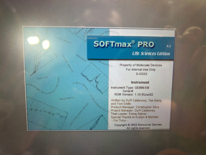 Molecular Devices SpectraMax Gemini EM Microplate Reader Unit 2