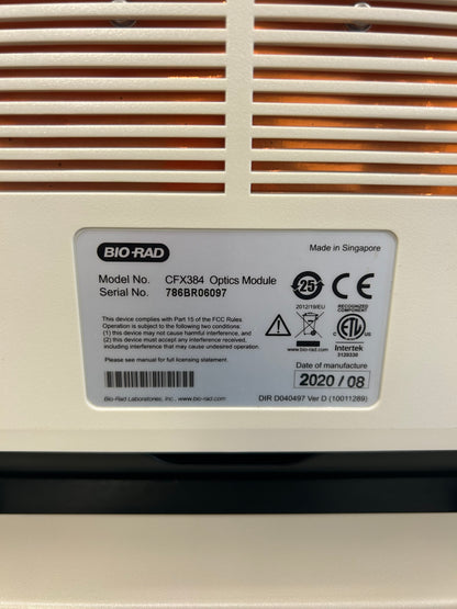 Bio Rad CFX384 Touch Real-Time PCR Detection System DOM2020 Unit 1