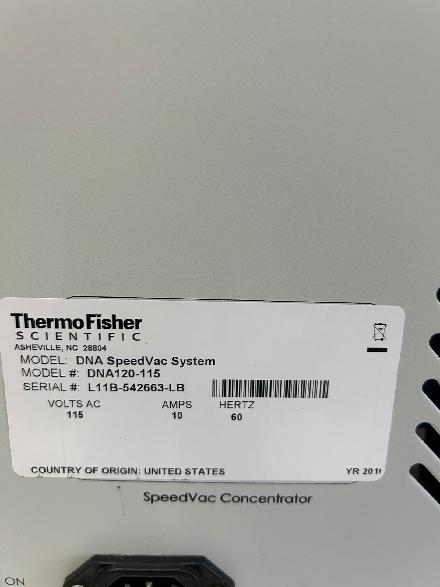 Thermo Scientific Savant SpeedVac DNA120 Vacuum Concentrator with RD36 Rotor