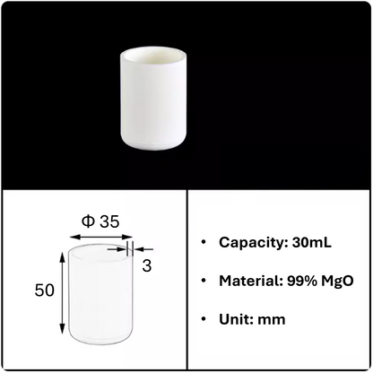 Magnesium Oxide Cylindrical Crucible 99% MgO