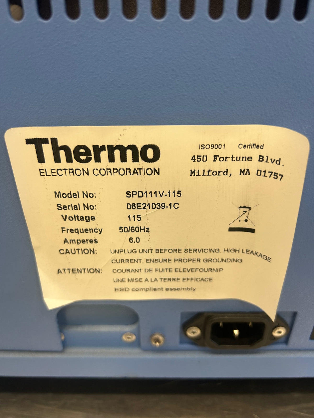 Thermo Savant SpeedVac SPD111V-115 Concentrator