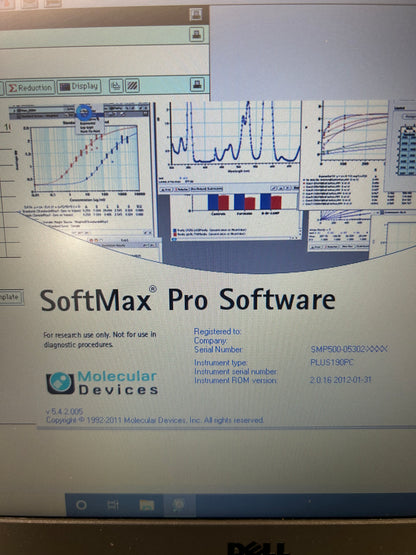 Molecular Devices SpectraMax 190 Microplate Reader w/ Softmax Pro See Validation Report