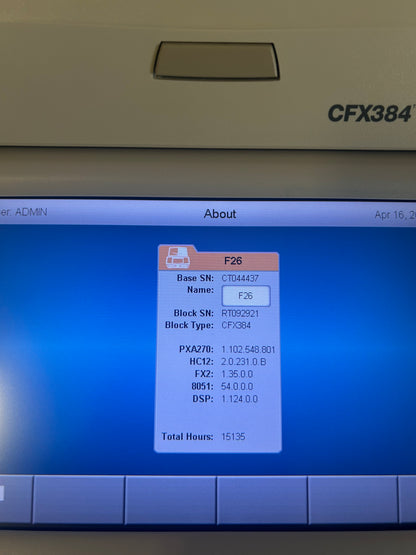 Bio Rad CFX384 Touch Real-Time PCR Detection System DOM2020 Unit 2