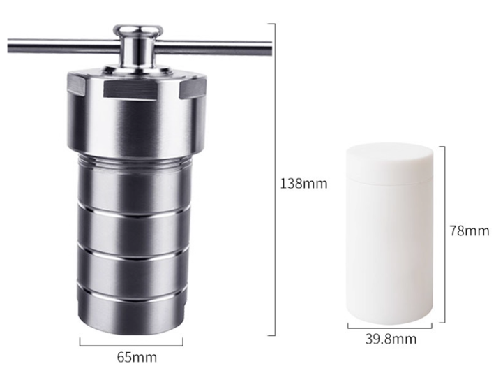 Hydrothermal Synthesis Autoclave Reactor PTFE Lined Chamber Vessel 50ml to 500ml