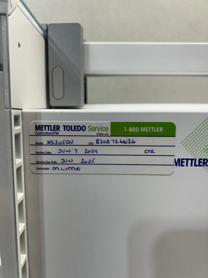 Mettler Toledo XS205DU Analytical Balance Readability 0.01 mg