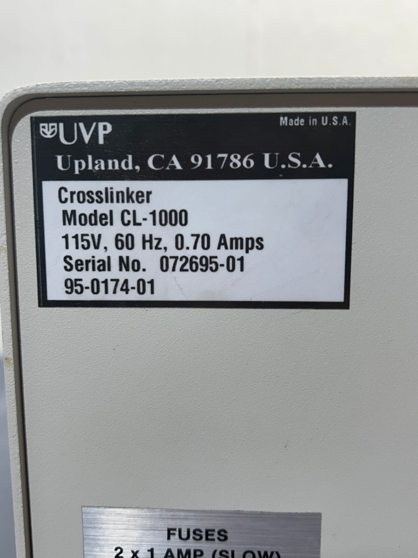 UVP Model CL-1000 Ultraviolet Crosslinker