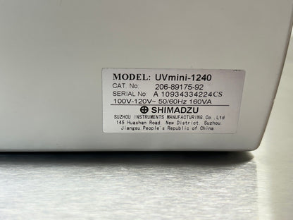 Shimadzu UV Mini 1240 UV-VIS Spectrophotometer